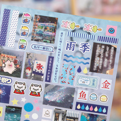 PRSTINCOL Japanese Style Sticker Book, 30 Pages of Street Scene Graffiti Adhesive Stickers for Scrapbooking Journal and Diaries, 7.7 x 4.9 Inch