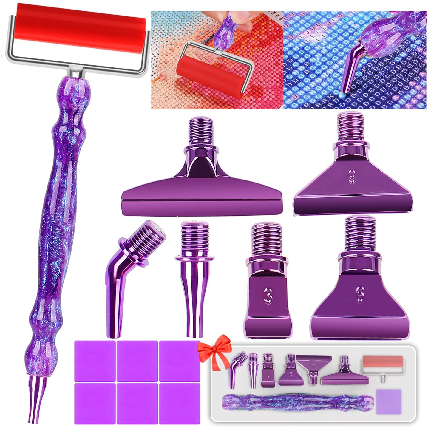 Heyseri Diamond Painting Pen, “Screw Tip, Tighter Hold”, Diamond Art Pen with Screw Thread Metal Tips, Tight Grip, 6 Painting Glue Clay