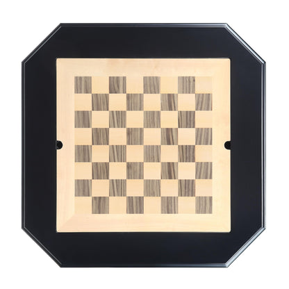 ComeWay Chess Table, Reversible Chess Checker Game Table with 2 Drawers for Family Entertainment Room, 3-in-1 Square Game Tray for Chess Checker Backgammon, Black