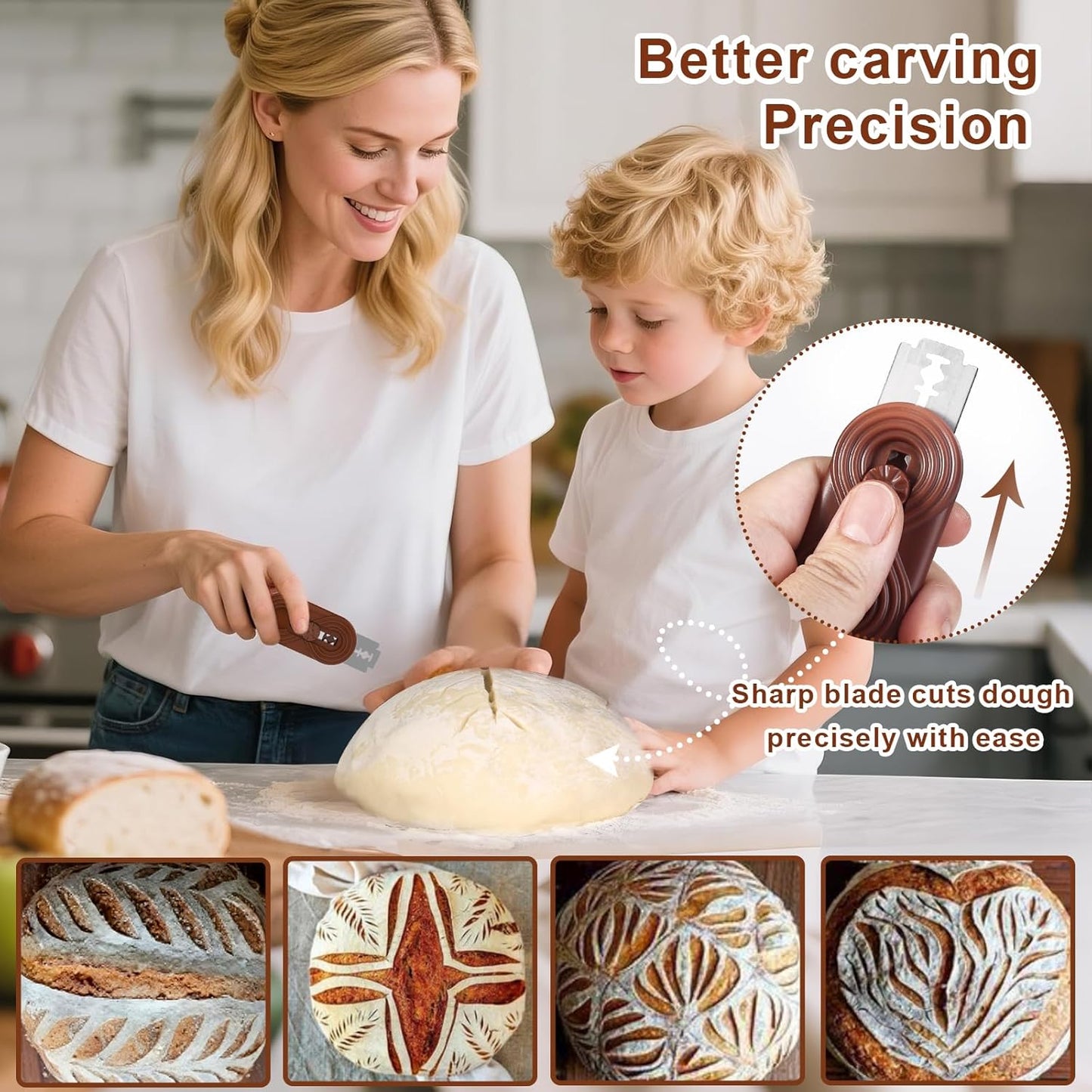 Sis-YaoLan 5 Bread Lame Dough Scoring Knife, Bread Scoring Tool,Upgraded Retractable & Magnetic Design, Anti-Slip