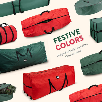ZOBER Christmas Tree Storage Bag - 600D Oxford Fabric, Waterproof & Tear-Proof - Fits 9 Ft Trees - Red