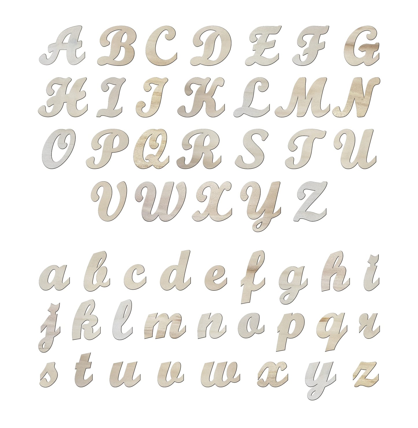 3 Inch 284 Pieces Wooden Letters Unfinished Wood Letters for Crafts Cursive Alphabets with Extras