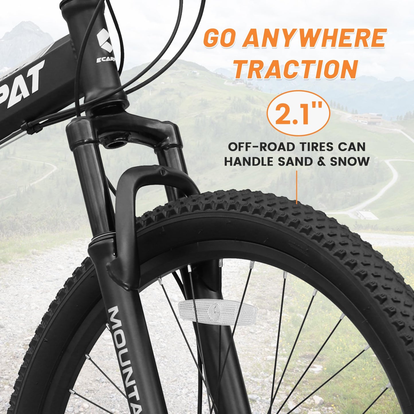 Ecarpat Folding Mountain Bike- 26 Inch Bikes for Adults, 21 Speed Full Suspension Foldable Bike for Men or Womens Bike Riders, High Carbon Steel Frame Dual Disc Brake MTB for Trek and Commuter