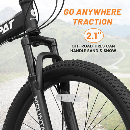Ecarpat Folding Mountain Bike- 26 Inch Bikes for Adults, 21 Speed Full Suspension Foldable Bike for Men or Womens Bike Riders, High Carbon Steel Frame Dual Disc Brake MTB for Trek and Commuter