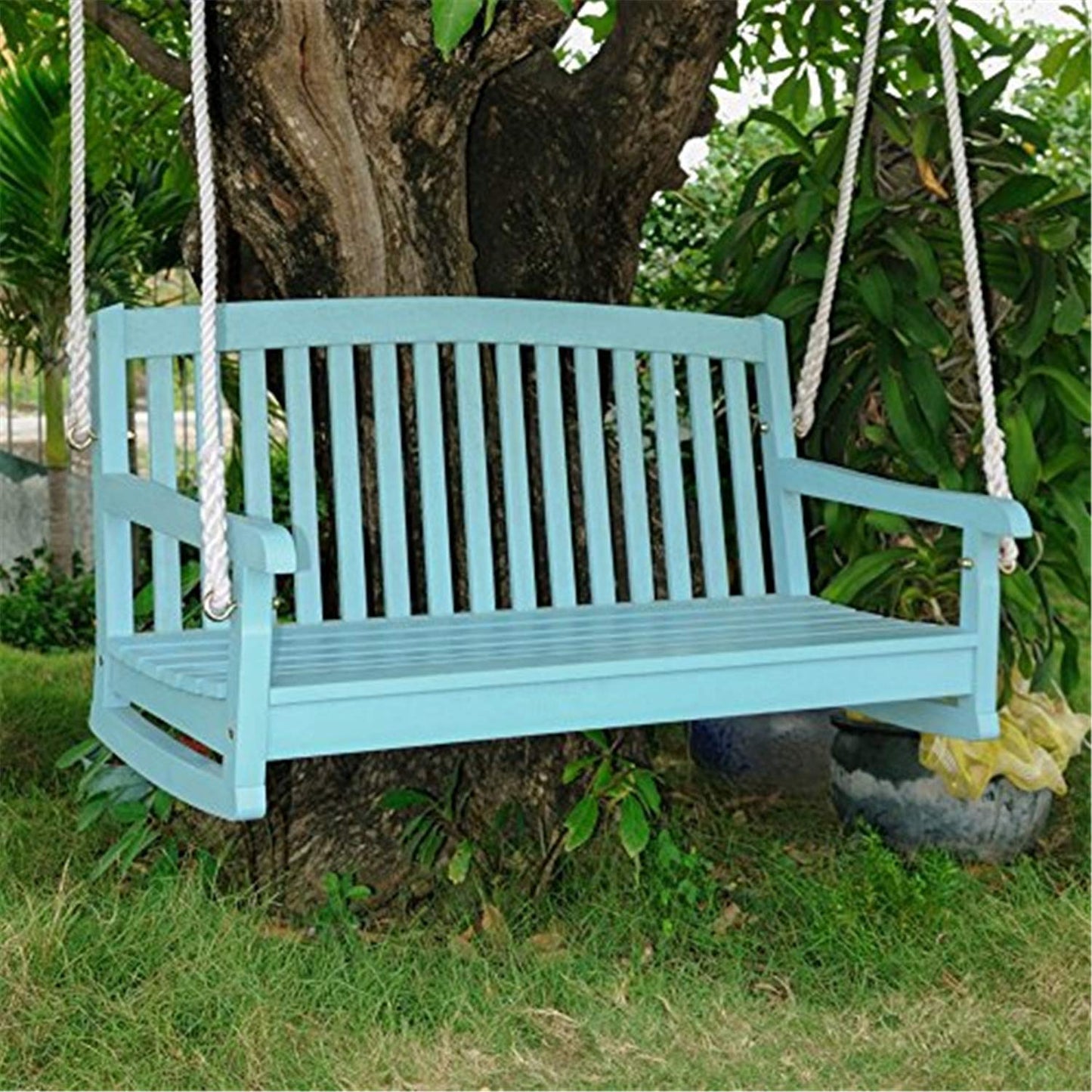 International Caravan Furniture Piece Acacia Two Seater Swing With Curved Back