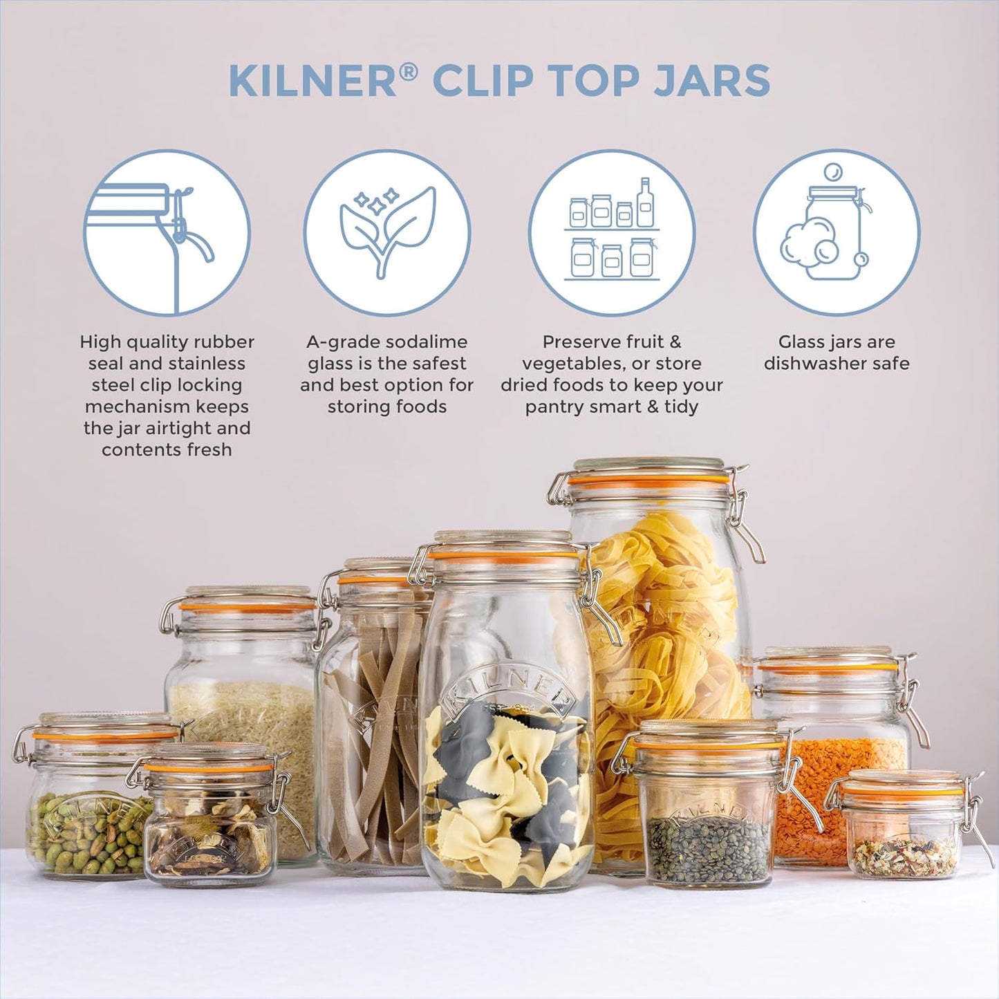 Kilner Round Swing Top Glass Jar, 12 oz