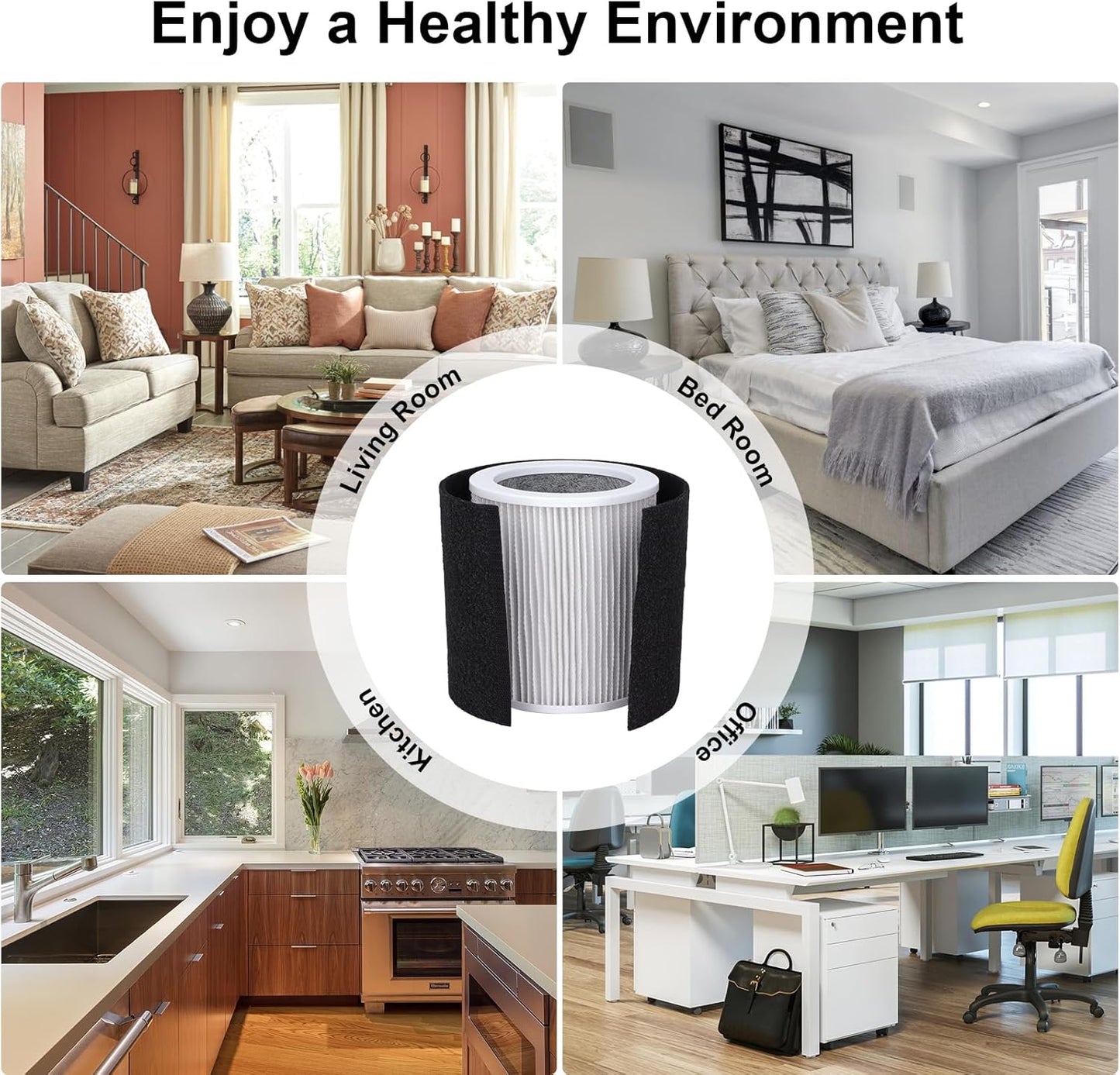 H-PF400 HEPA Filter Replacement Kit, Compatible for Hunter HP400 Air Purifier Series, 1 HEPA Filter + 4 Pre-Filters