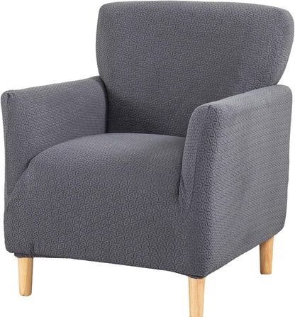 1 Grey,1PC) Stretch Chair Covers with Arms Piece Accent Chair Cover Banquet Armchair Slipcover Ice Patterned Jacquard