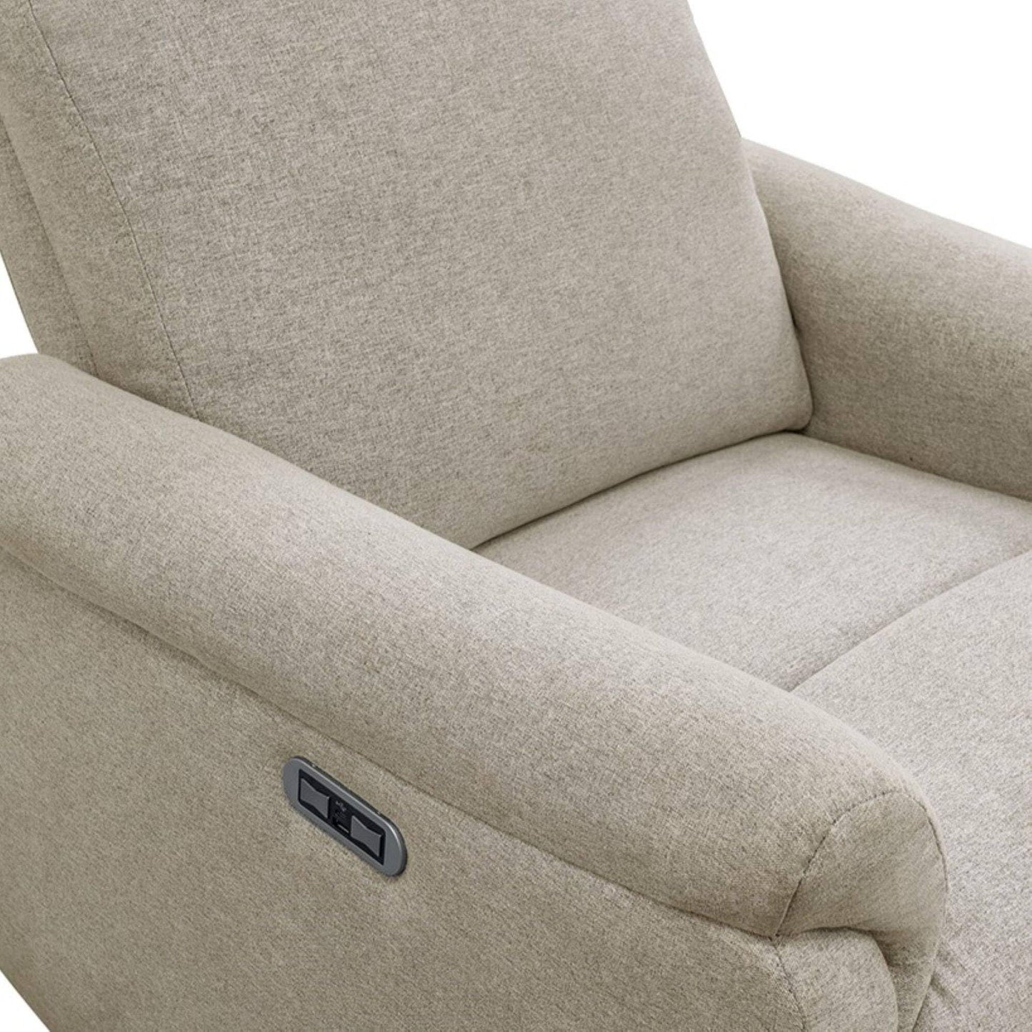 Madison Park Recliner & Rocking Chair: Glider Recliner Nursery Chair for Living Room & Bedroom, Swivel Rocker Recliner with a Rounded Back, Versatile 3-in-1 Accent Chair for Small Spaces, Beige