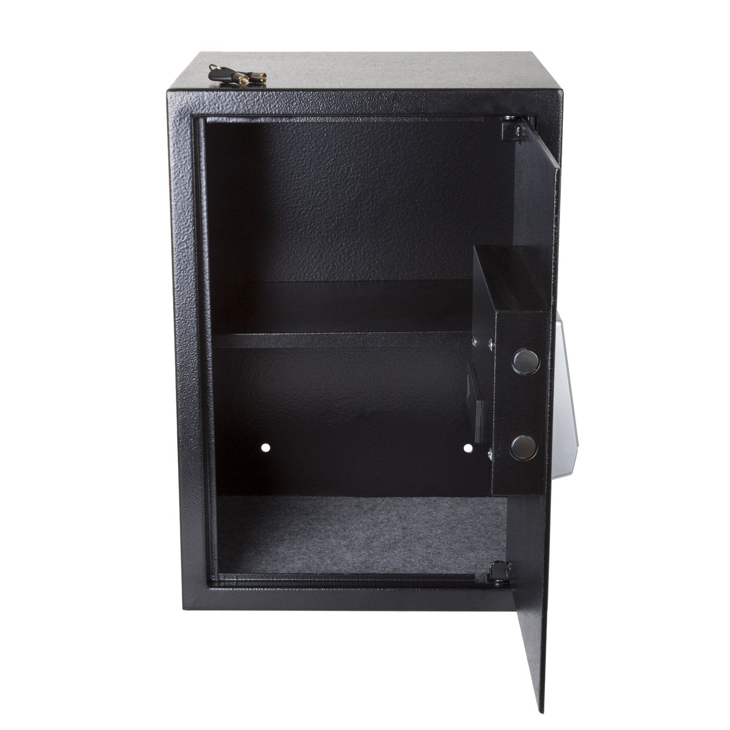 Digital Safe - Electronic Steel Safe with Keypad and Manual Override Keys - Protect Money, Jewelry, Passports - For Home, Business by Stalwart (Black)