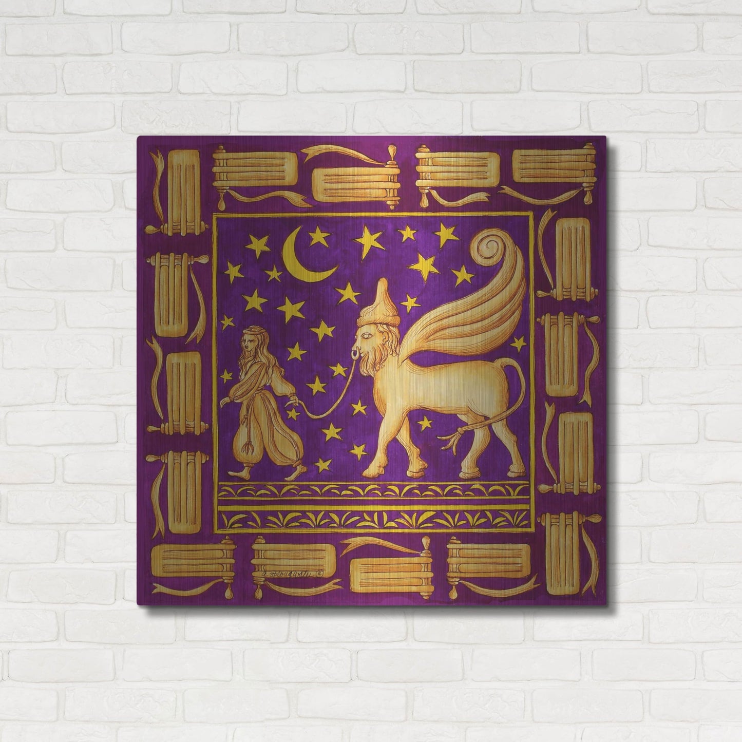 Luxe Metal Art 'Jewish Year Purim' by Andrea Strongwater Metal Wall Art, 36" x 36"