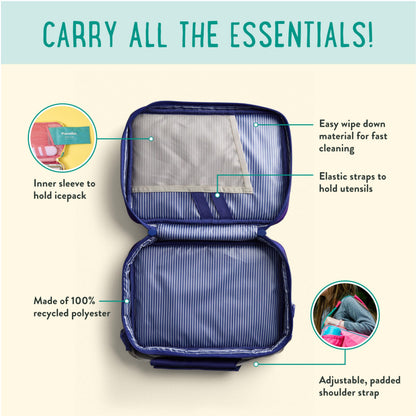 PlanetBox Rover Stainless Steel Bento Box Style Lunch Box Kit for Kids with 5 Compartments – Stardust Edition includes Insulated Lunch Bag, Leakproof Food Containers and Matching Magnets