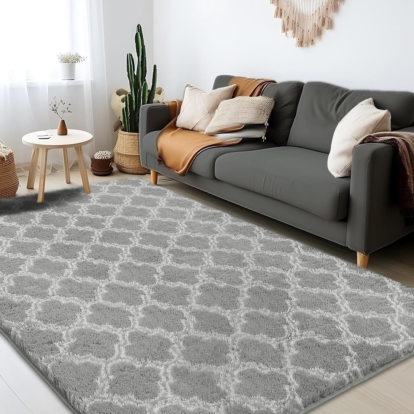 Shag Area Rug 5x7 Feet, Extra Soft High Pile Indoor Carpet for Living Room, Bedroom, Kids Room Decor