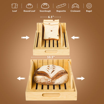 LukieBoee Sourdough Bread Slicer – 10.5″ Adjustable Bread Cutter for Homemade Bread, Precision Cutting Guide with Grooves, Wide Loaf Slicing Tool & Holiday Gift for Bread Lovers