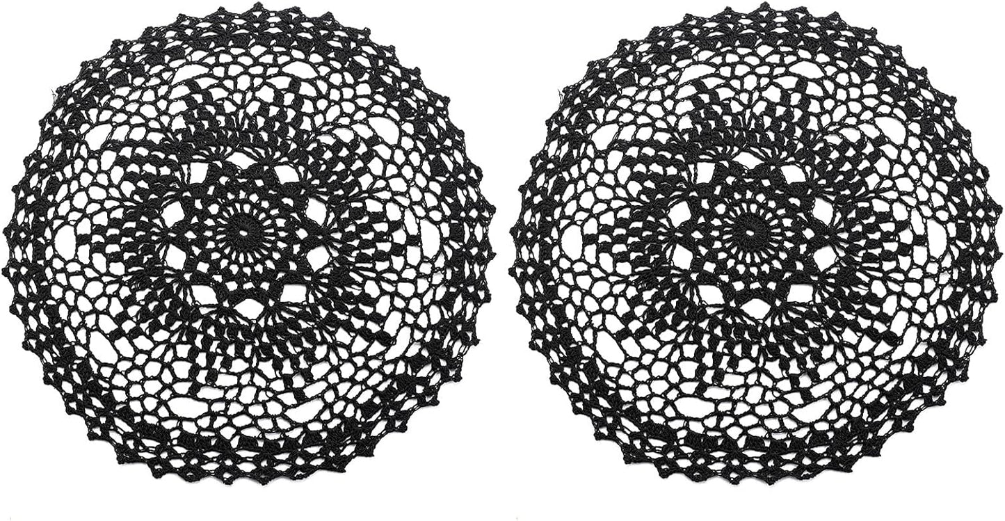 2 12 Inch Pieces Halloween Doilies Crochet for Dressers and End Tables Crafts Disposable Small Valentines Doilies Cloth