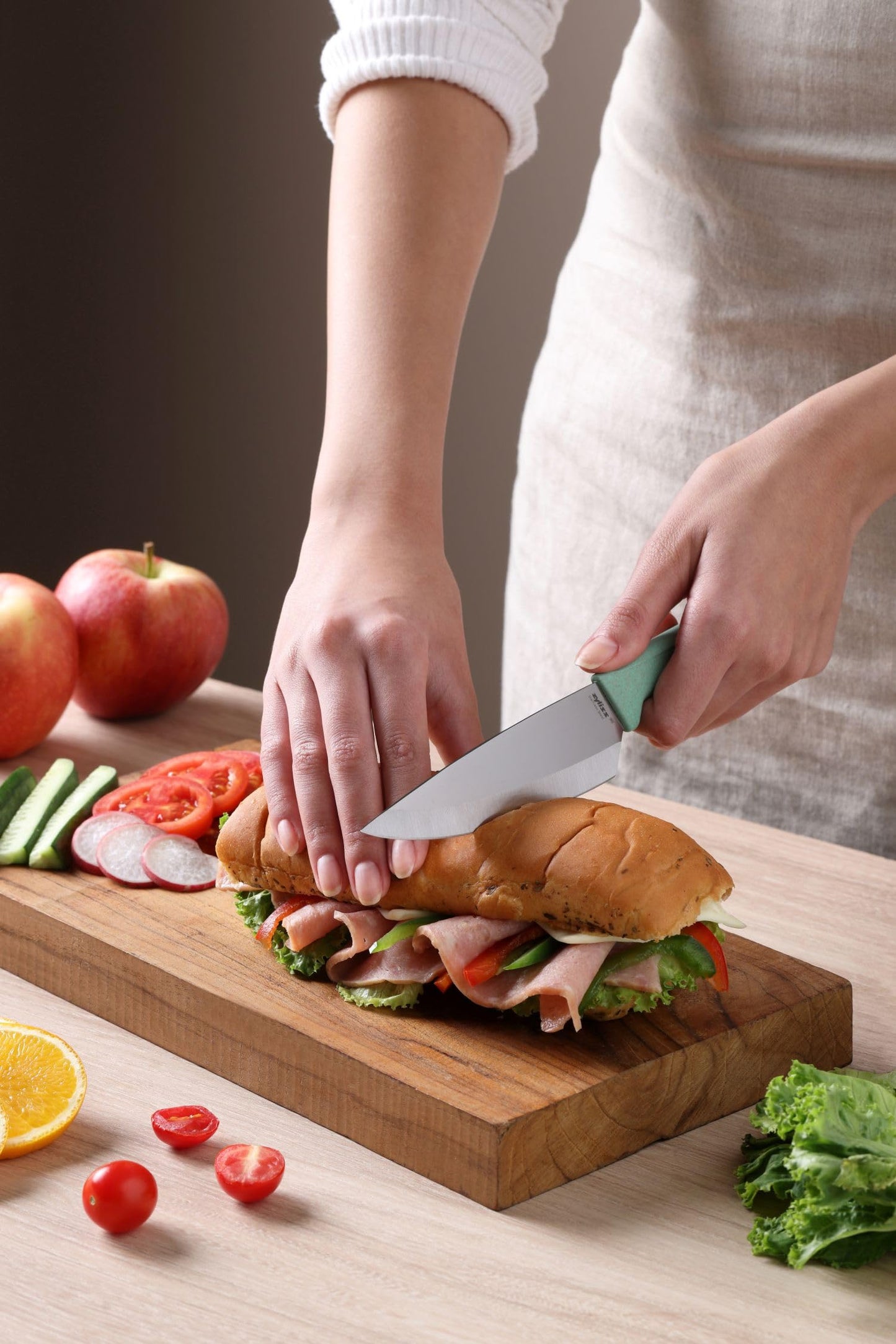 Zyliss Classic Utility Knife with Stainless Steel 15° Hollow-Ground Blade, Ergonomic Wheat Straw Handle, Finger Guard & Blade Cover, Dishwasher Safe Kitchen Knife