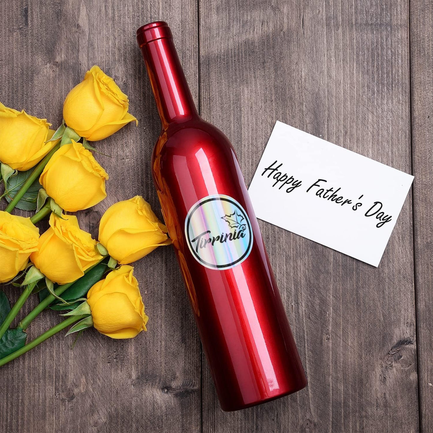 Tirrinia Wine Accessories Gift Set - Corkscrew Opener Kit, Drip Ring, Foil Cutter, Pourer & Stopper in Novelty Bottle