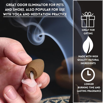 SOUL STICKS Assorted Backflow Incense Cones for Meditation, Yoga, Aromatherapy | 40 Premium Cones | Fits All Backflow