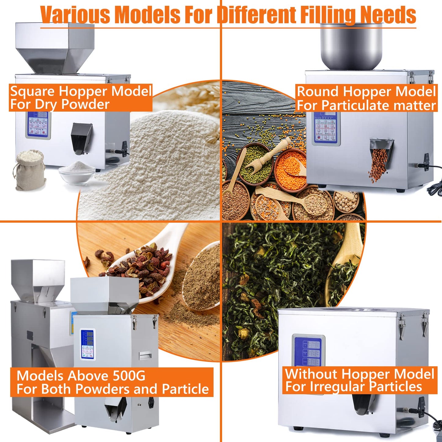 Fanlocn Powder Filling Machine, Particle Filling Machine, Automatic Powder Particle Dispenser For Flour Beans Glitter (Powder&Particle Filler 10-500G)