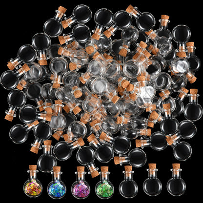 Zhehao 300 Pcs 2 ml Mini Glass Bottles Jars with Cork Stoppers Small Wishing Bottle Tiny Jars with Cork Mini Potion Bottles Clear Drifting Bottle for Wedding Birthday Party DIY Crafts Supplies