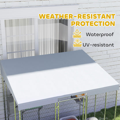 PawHut Catio Outdoor Cat Enclosure, 79" Large Walk-in Cat House with Waterproof Cover, Resting Box, 5 Jumping Platforms, Chicken Run Coop, Rabbit Hutch, Feral Cat Shelter Sloped Roof