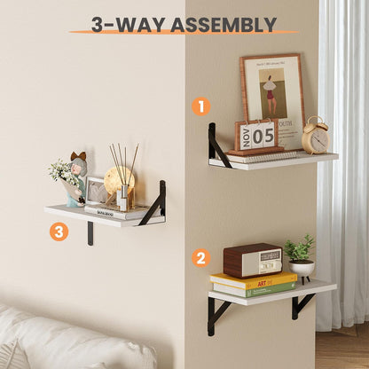 15.7 Inches upsimples Floating Book Shelves for Wall, Wood Shelves for Living Room, Bathroom, Bedroom, Kitchen Storage