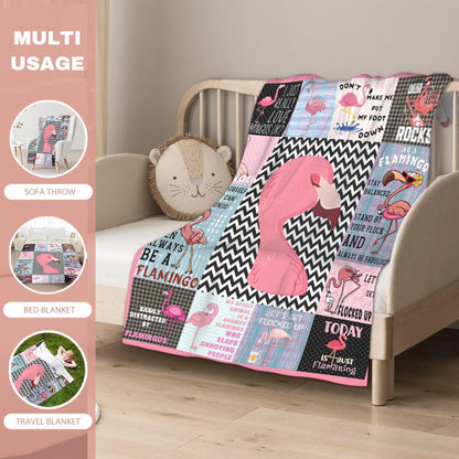 Flamingo Blanket,Pink Flamingo Gifts for Kids Girls Women,Flamingos Lovers,Soft Flannel Flamingoes Throw Blankets for Girls Bedroom Decoraiton,Pink,50 in x 40 in Small for Kid