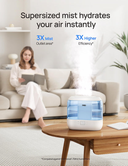 Dreo Smart Humidifiers for Bedroom, Top Fill 4L Supersized Humidifier Large Room with 28 dB, 36H Runtime, Touch/APP/Voice Control, Nightlight, Cool Mist Humidifiers for Baby, Plants, Indoor, Black