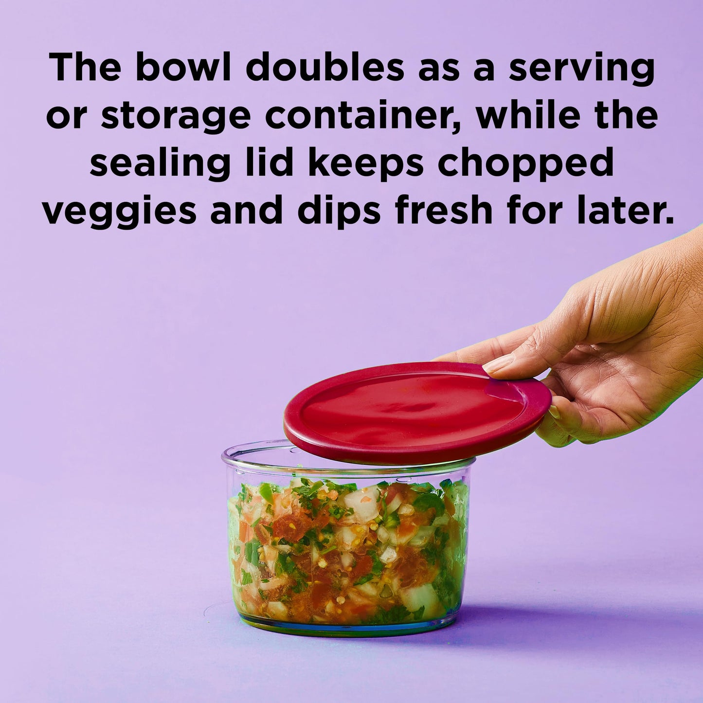 Chef'n 102-239-005 VeggiChop Hand-Powered Food Chopper, Set of 1, Cherry