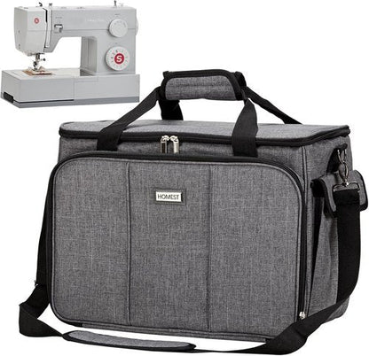 HOMEST Sewing Machine Carrying Case - Universal Tote Bag with Multiple Storage Pockets | Grey