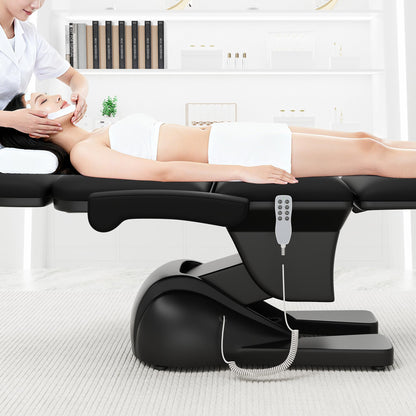 pouseayar 3 Motor Electric Chair/Bed, Aluminum Hydraulic System for Medical Treatment Exam, Facial, Spa, Eyelash, Tattoo, Podiatry Treatment Beauty Massage, Hand Remote Controlled Adjustable - Black