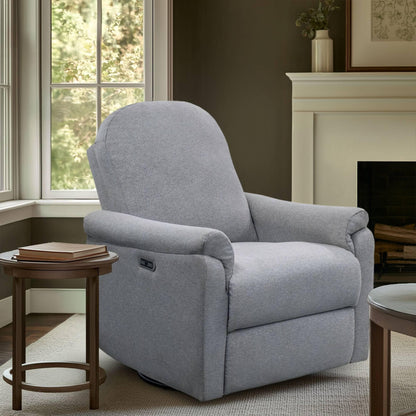 Madison Park Recliner & Rocking Chair: Glider Recliner Nursery Chair for Living Room & Bedroom, Swivel Rocker Recliner with a Rounded Back, Versatile 3-in-1 Accent Chair for Small Spaces, Light Grey