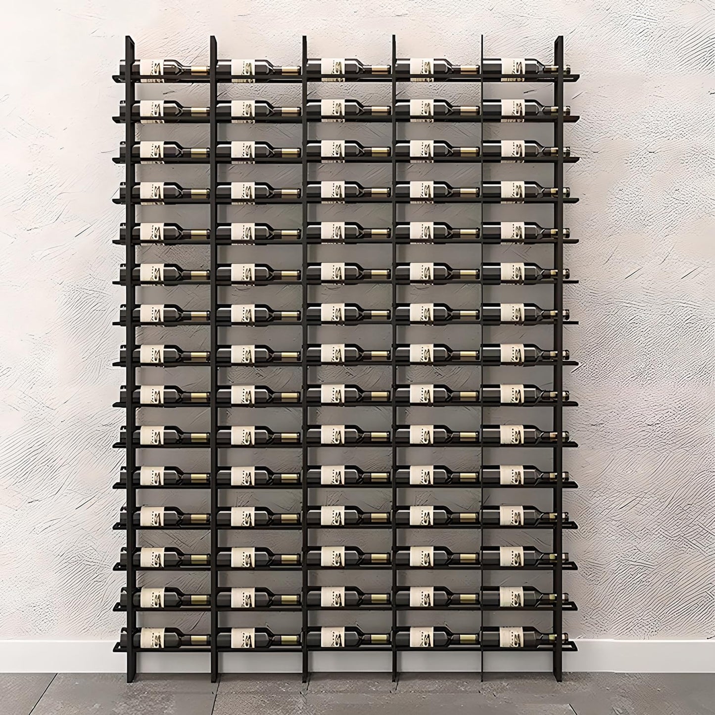 RAJYQODIS Large Wall Mount Wine Rack, 16 Tier 80 Bottle Wine Storage Organizer Display Holder, Modern Metal Wine Storage for Wine Cellars, Home Bars, Kitchens, and Dining Rooms