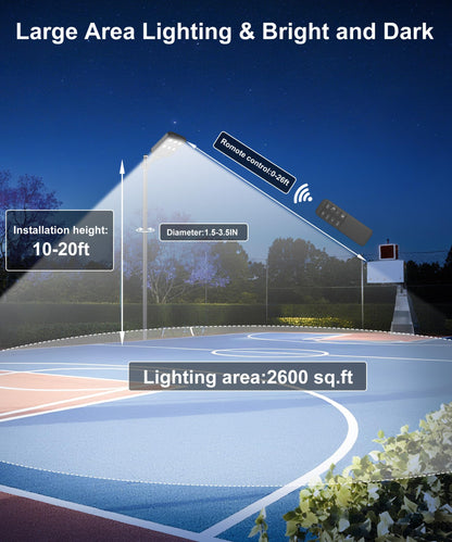 JAYNLT X-8000W Solar Street Lights Outdoor, Ultra-Large 6500K Commercial Parking Lot Lights Dusk to Dawn,IP67 Waterproof Solar Power Flood Security Light for Driveway,Yard