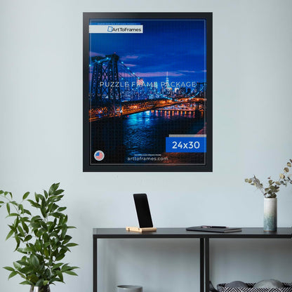 24x30 INCH/61x76.2 CM 1000 1.25 Inch (PuzzleFRBW72079-24x30) ArtToFrames Black Frame for Piece Puzzles.This Custom MDF