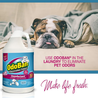 OdoBan Disinfectant Concentrate and Odor Eliminator, Made in the USA, Cotton Breeze Scent, 4 Gallons