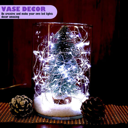6 Pack Mini Fairy Lights, Battery Operated String Lights with Timer, 20LED Cool White Waterproof Twinkle Lights