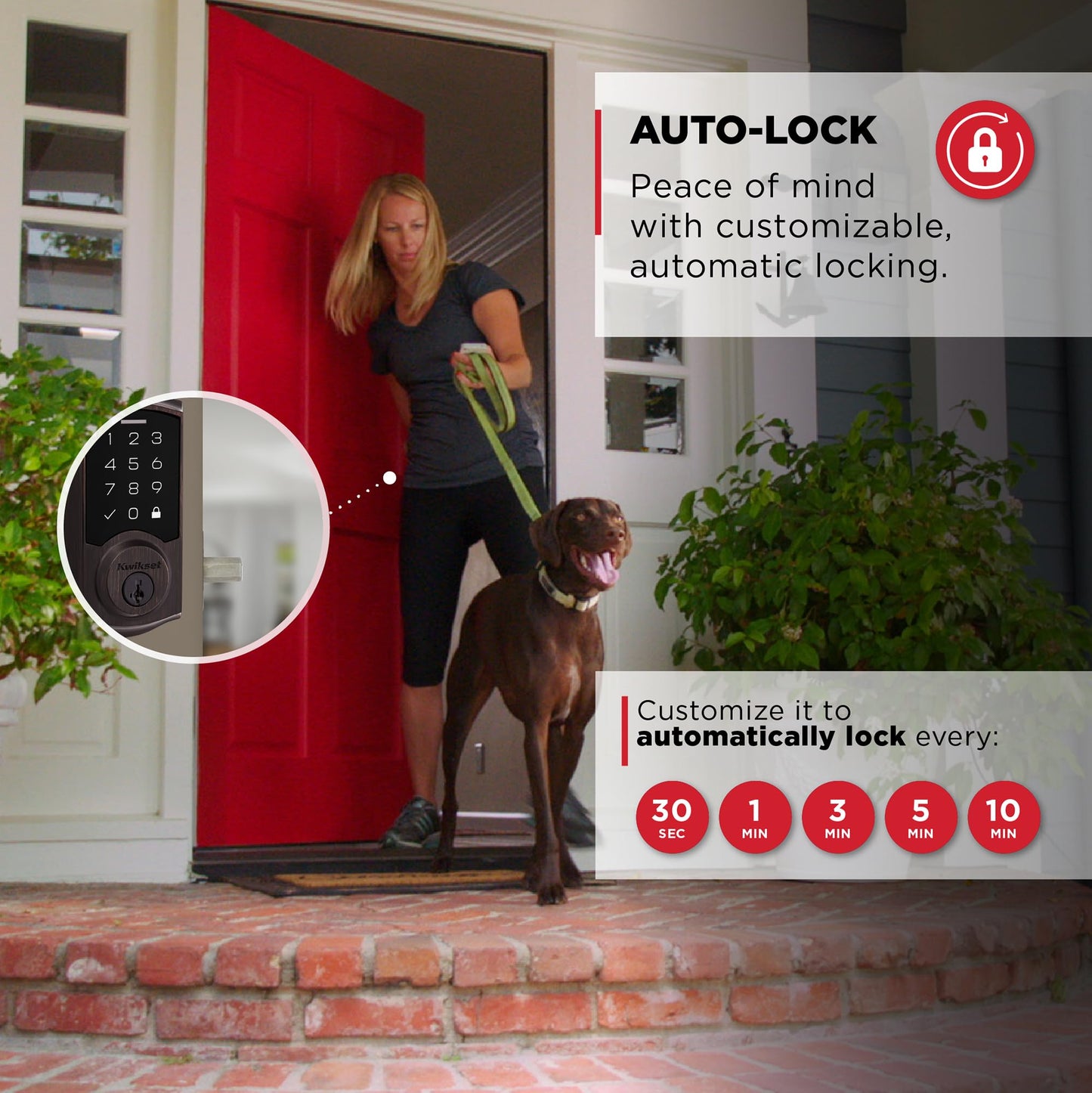 Kwikset SmartCode 270 Keyless Entry Electronic Touchpad Deadbolt Door Lock with Auto-Lock, Custom User Codes, Advanced Security in Satin Nickel Traditional