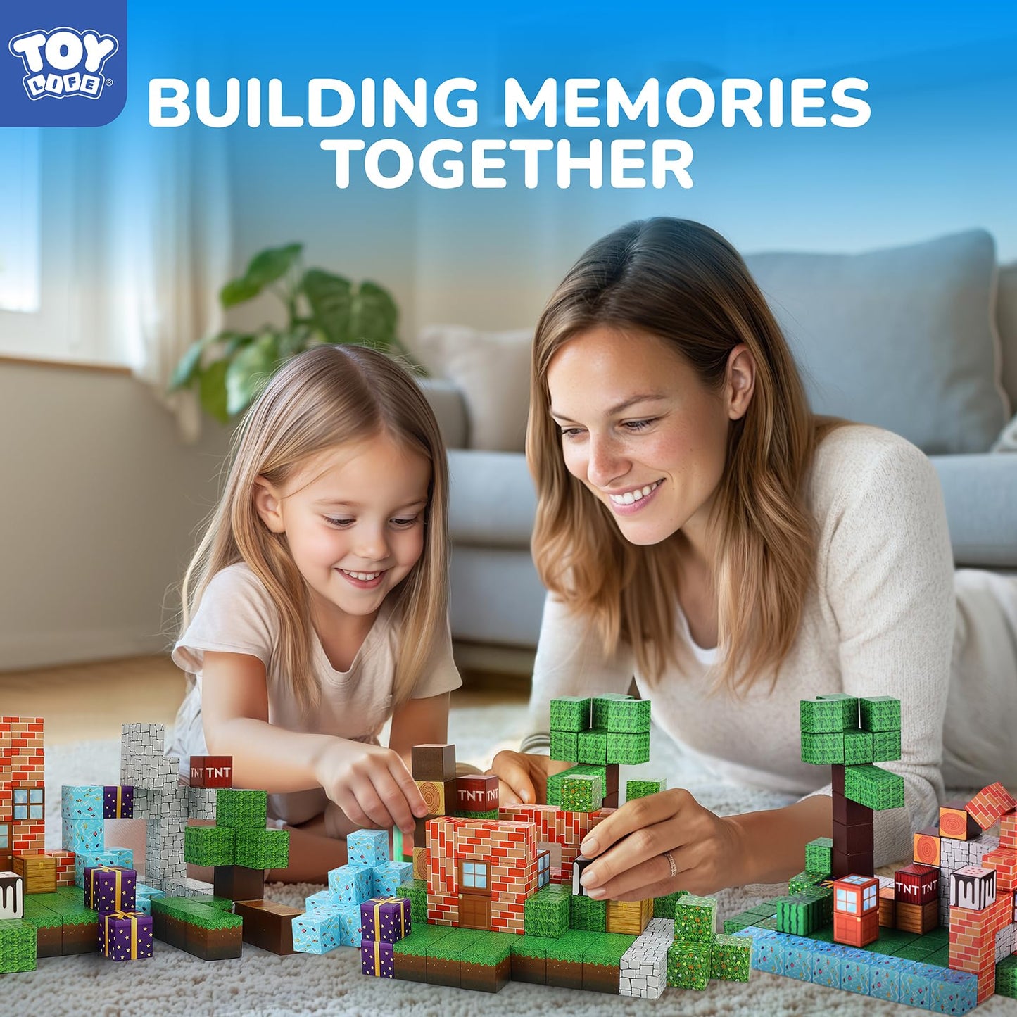 TOY Life Magnetic Blocks, Mine Magnet Block Set Build Frozen Princess Castle World for Kids Age 3+ Year Old Boys Girls, Magnetic Building Blocks for Toddler (108PCS Forest Castle)