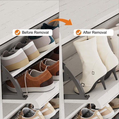 CABIHOME Shoe Cabinet with 6 Flip Drawers, Narrow Cabinet with Adjustable and Removable Shelves, Modern Wooden Shoe Organizer with Hidden Handle for Entryway, Hallway, Living Room, Antique White