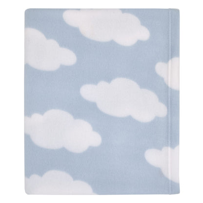 NoJo Everything Kids Light Blue and White Cloud Super Soft Toddler Blanket