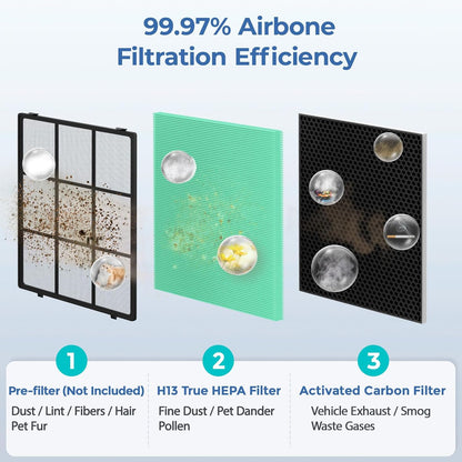 Vital 200S Replacement Filter, Compatible with LEVOIT Vital 200S Air Purifier, 3-in-1 H13 True HEPA, 2-Pack
