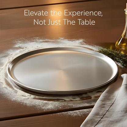 Restaurantware Met Lux 18 Inch Commercial Pizza Pan 1 Coupe Style Pizza Cooking Tray - Heavy-Duty 18-Gauge Aluminum Round Baking Tray Oven-Baking For Pizzas & More