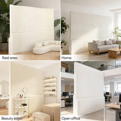 Paper Room Divider，Folding Privacy Screen, Portable Paper Room Partition, Accordion wall Divider for Dorm Office Studio Exhibition Salon (6.6'W x 5.3'H)