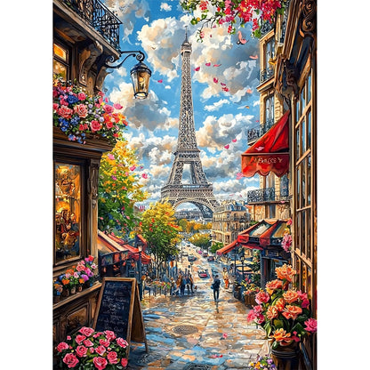 Lxmsja Eiffel Tower Diamond Art Kits for Adults, Paris Diamond Painting Kits for Beginners, 5D DIY Full Drill Gem Art Crafts for Adults, Home Wall Decor 12x16 inch