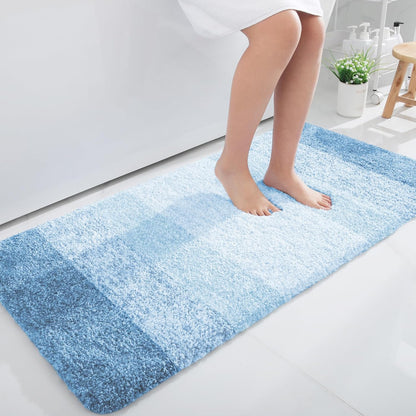 OLANLY Large Bathroom Rugs - Extra Soft Microfiber Mat 50x30 | Quick Dry & Machine Washable, Sky Blue