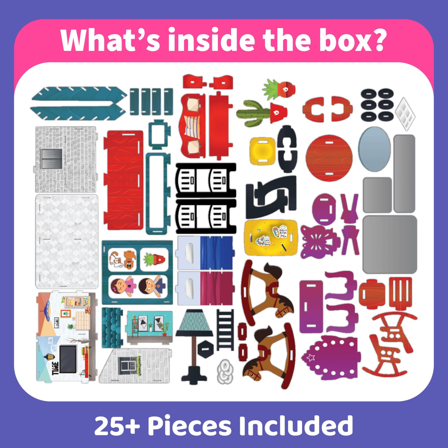 DIY Dollhouse Kit for Girls Ages 5–9 | Miniature House 3D Puzzle with Furniture & Accessories | Build & Play STEM Craft Kit for Girls 5 6 7 8 9 10