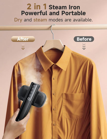 Sundu Steamer for Clothes,1200W Powerful Portable Steamer Iron,15s Fast Heat-up,100ml Tank,20 Min Continuous Steam, Wrinkle Remover for Travel, Home, Office(Serene Black)