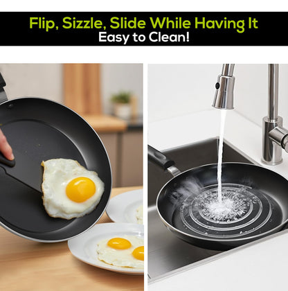 Utopia Kitchen Nonstick Cookware 3 Piece Omelette Pan Skillet Set, Nonstick Frying Pans with Induction Bottom, 8, 9.5 & 11 Inches Frying Pans with Bakelite Handles, PFOA Free, Grey