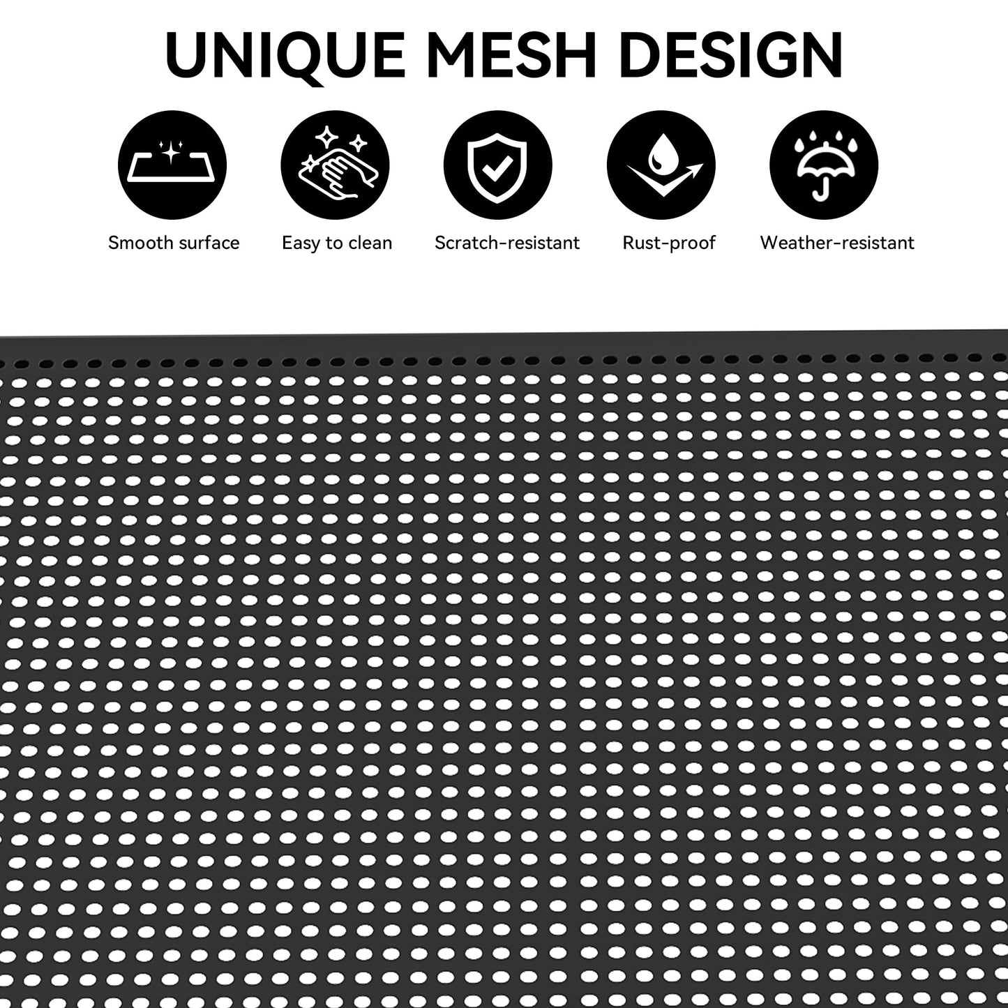 YITAHOME Coated Steel Picnic Table, 46" Heavy Duty Outdoor Picnic Table w/Sturdy Steel Frame & Umbrella Hole for Yard Patio Lawn Party, Square, Black